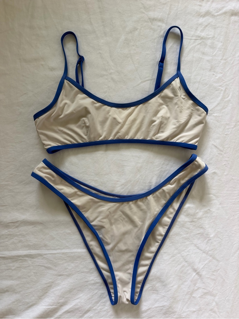 Garage Cream Bikini with Blue Contrast Trim